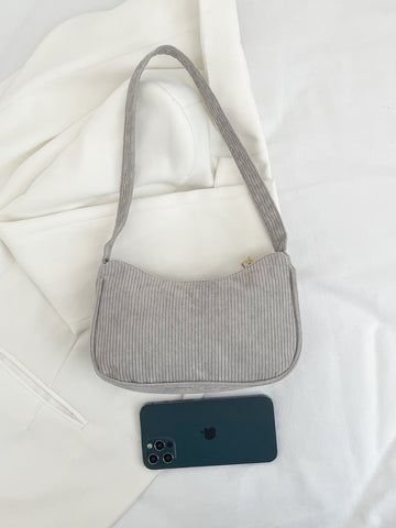 Bolso baguette de pana minimalista