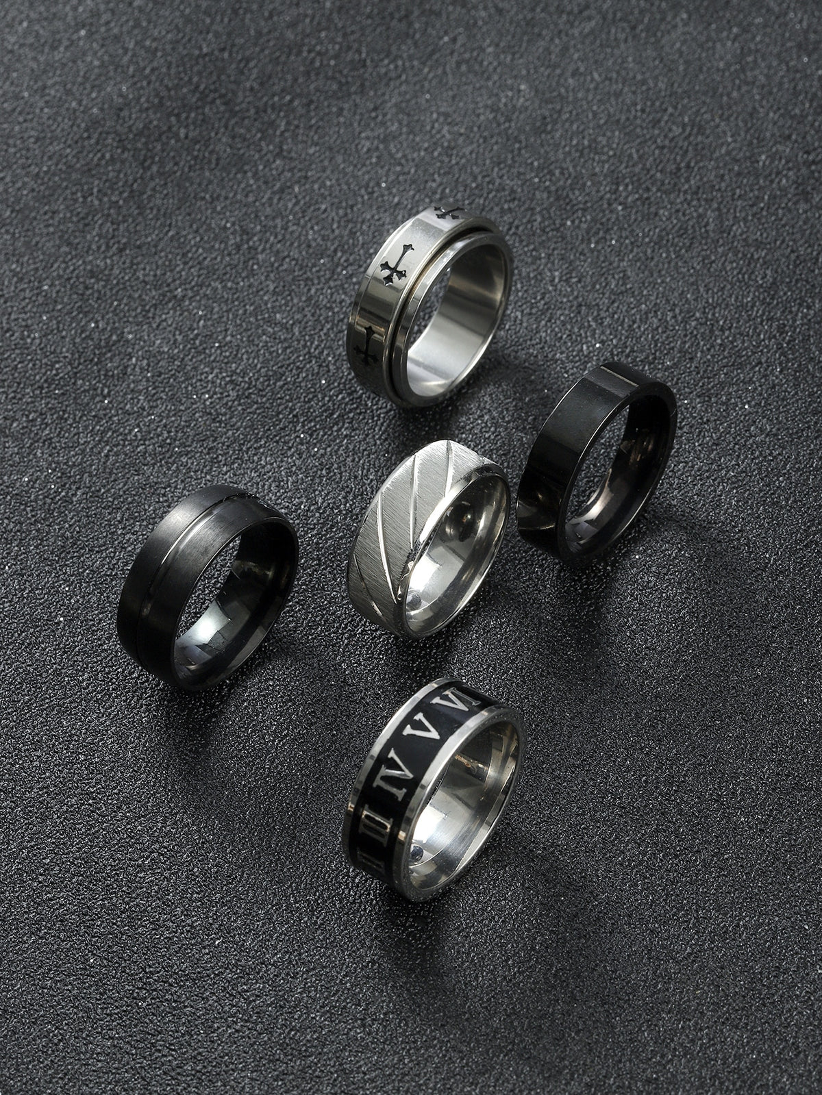 5 piezas Anillo con diseño cruzado