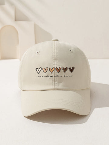 1 pieza gorra de béisbol de mujer con estampado de corazón y eslogan