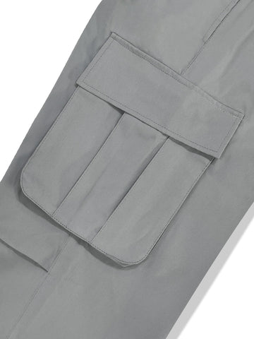 Pantalones cargo con bolsillo lateral con solapa de cintura con cordón