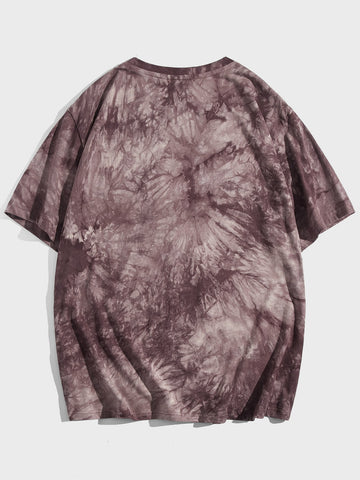 Camiseta de tie dye con estampado de mariposa