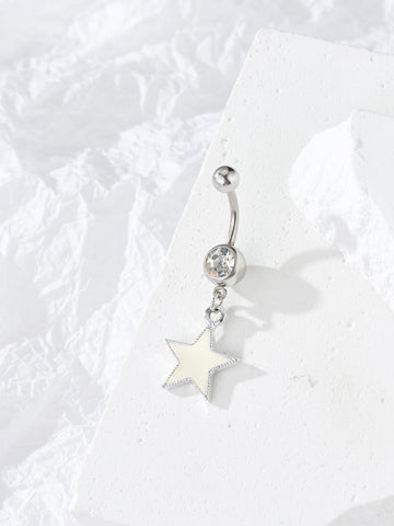 Anillo de vientre zirconia cúbica con diseño de estrella