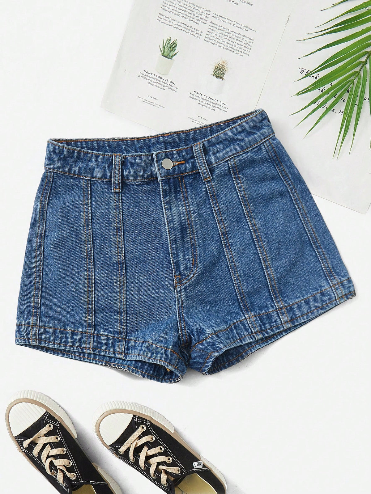 Shorts en mezclilla de talle alto
