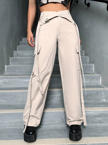 Pantalones cargo con bolsillo con solapa