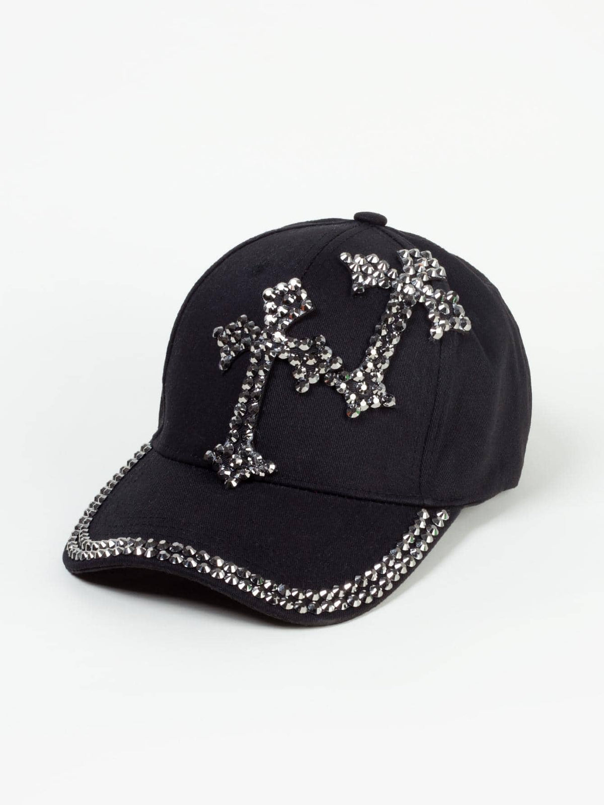 1 pieza Gorra de béisbol con diamante de imitación decorado cruzado diseñado estilo callejero unisex