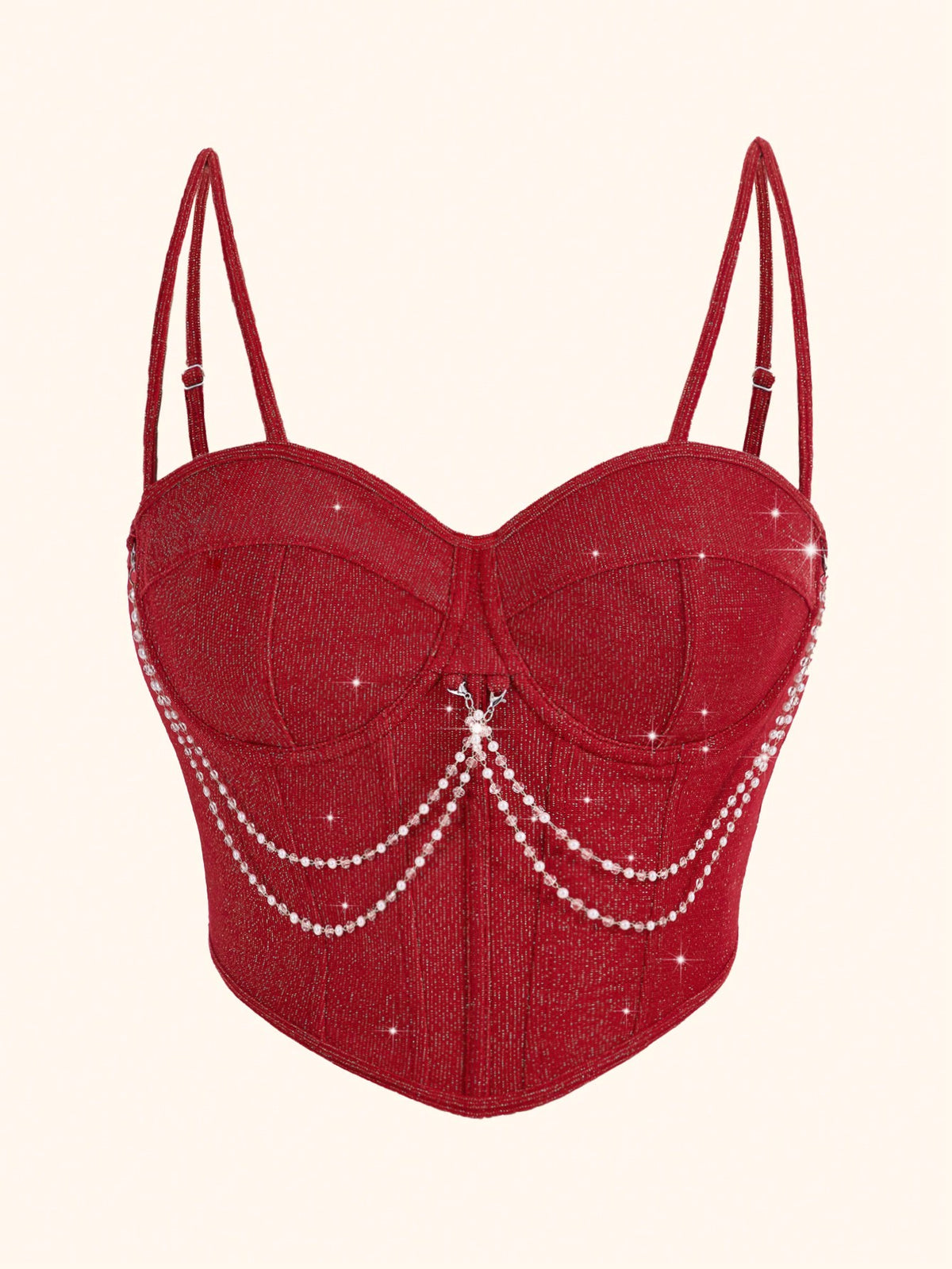 Top de tirantes bustier con diseño de cadena