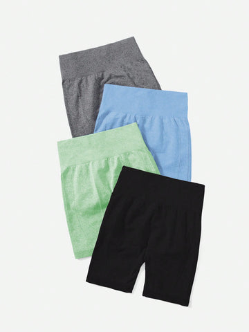 4 piezas Shorts deportivos de cintura ancha