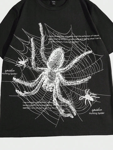 Camiseta Hombre -  Araña Impresión Cuello Redondo