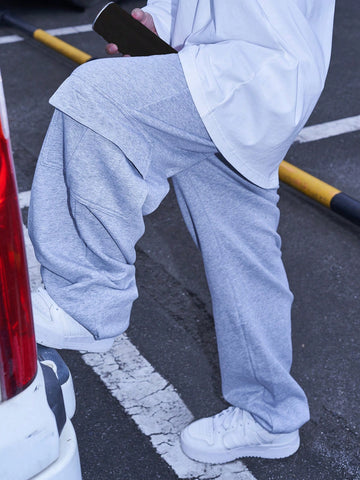 Pantalones De Carga Para Hombre De Corte Holgado Con Bolsillos Con Solapa En Los Lados