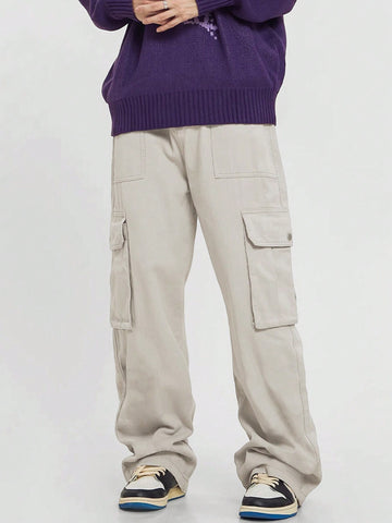 Pantalones Cargo Para Hombre Extragrandes Con Bolsillo De Solapa Lateral