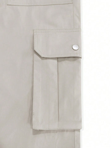 Pantalones Cargo Para Hombre Extragrandes Con Bolsillo De Solapa Lateral