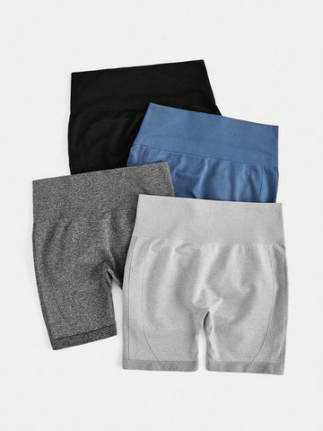 4 piezas Shorts deportivos de cintura ancha