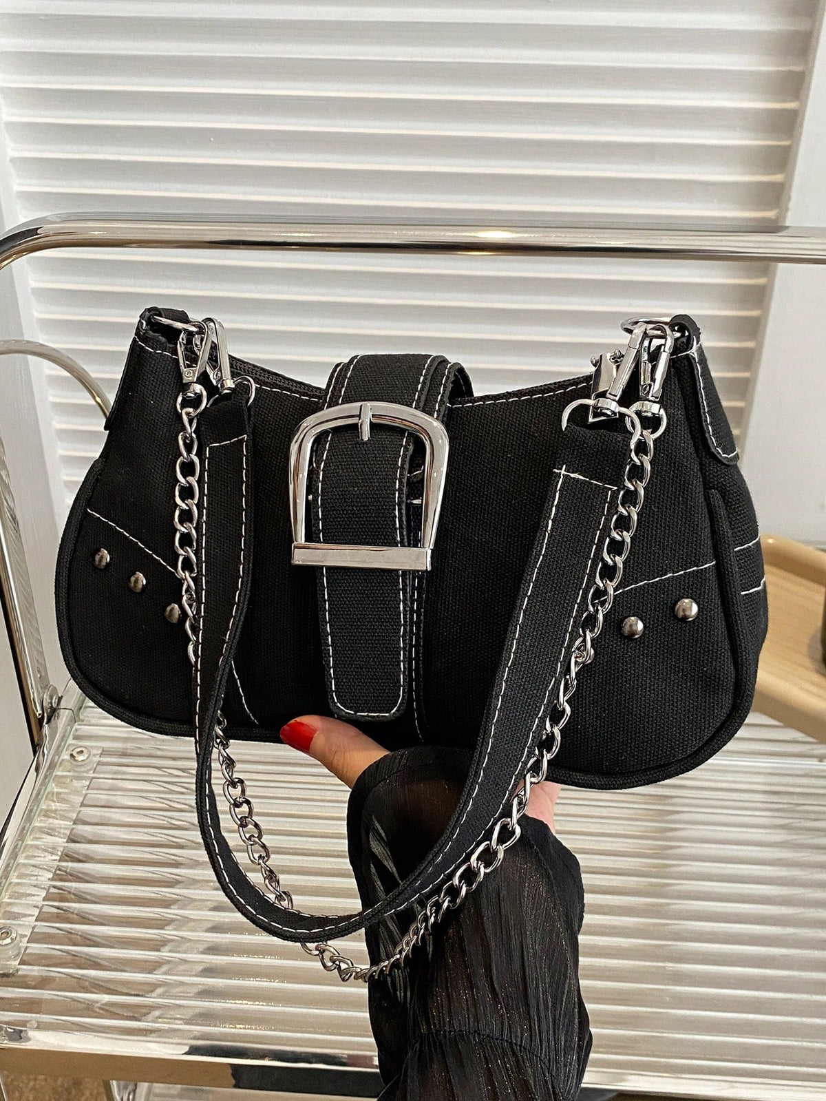 Bolso De Hombro Y2k Con Patrón De Estrella Para Mujer,