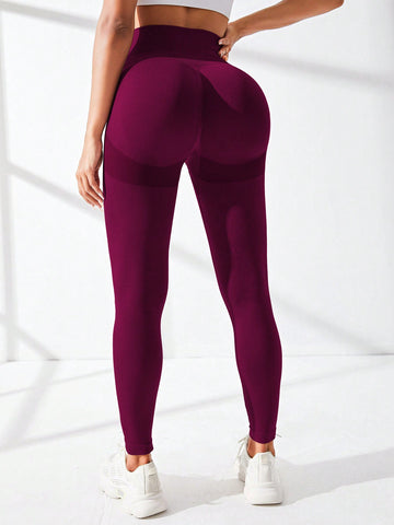 Medias de yoga Leggings de compresión sin costuras con control de barriga y cinturilla ancha