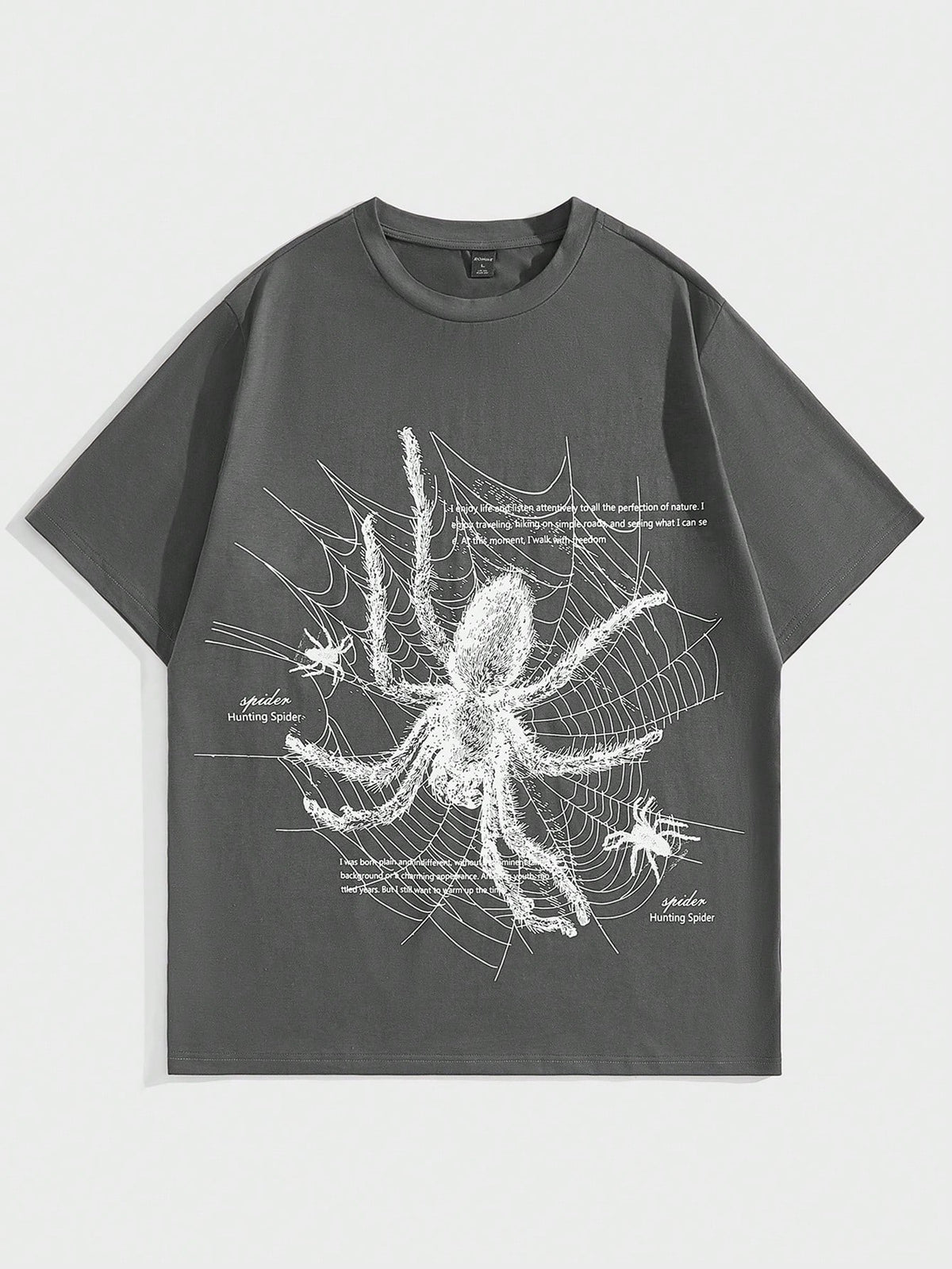 Camiseta Hombre -  Araña Impresión Cuello Redondo