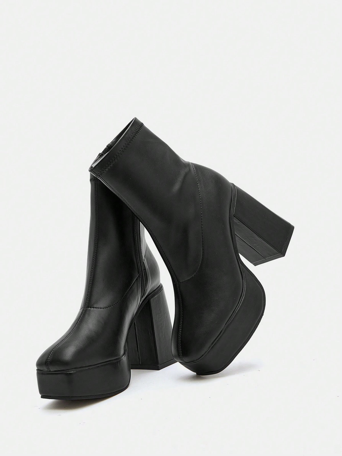 Botas cortas de tacón de aguja impermeable plataforma