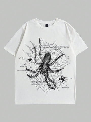 Camiseta Hombre -  Araña Impresión Cuello Redondo