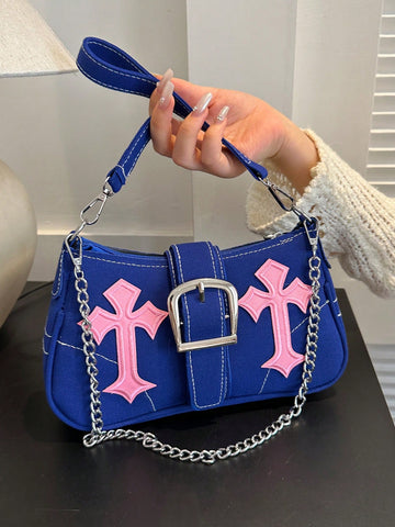 Bolso De Hombro Y2k Con Patrón De Estrella Para Mujer,