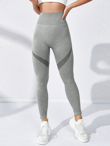 Medias de yoga Leggings de compresión sin costuras con control de barriga y cinturilla ancha