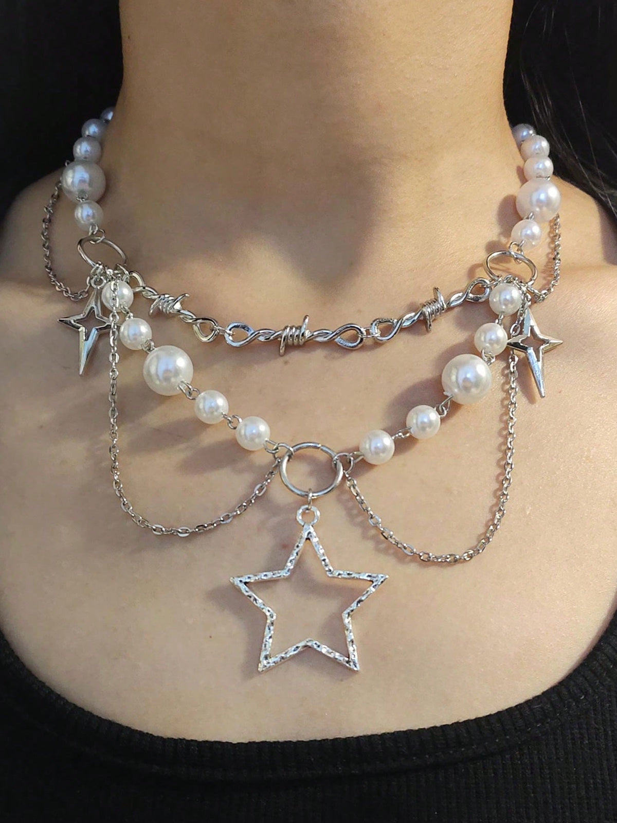 Collar estilo gótico colgante Cruz