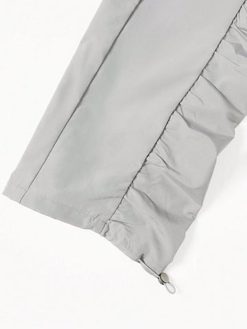 Pantalones Anchos Con Bolsillo Cargo Lateral Para Hombre